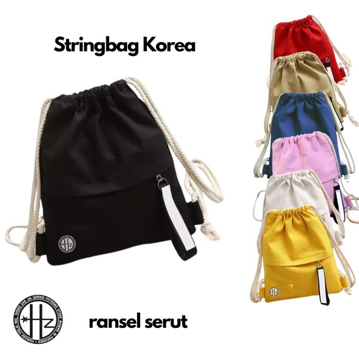 RANSEL SERUT WANITA HOME - Stringbag Korea Backpack Sekolah Kulit tas sekolah