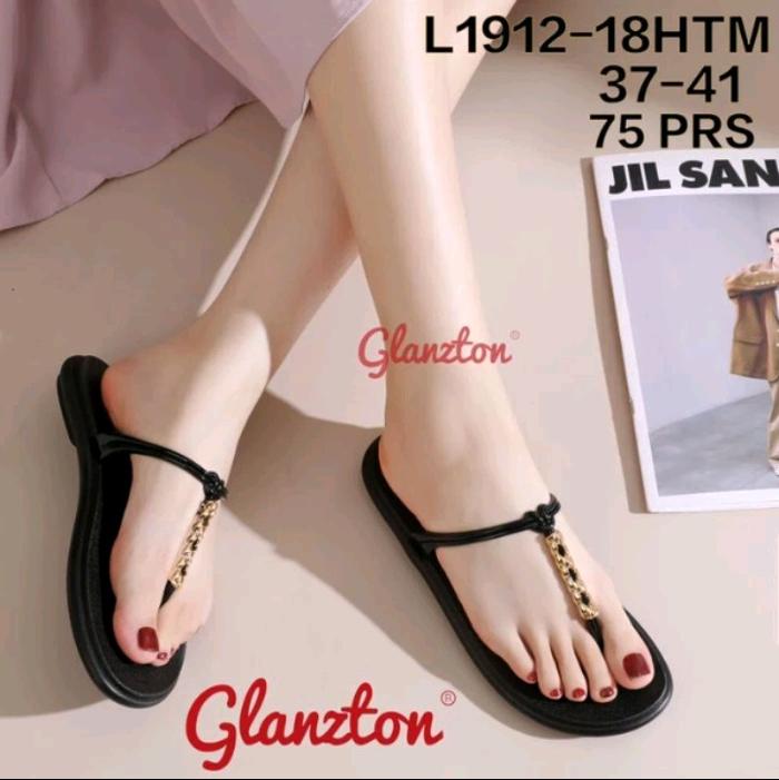 A59  Sandal Wanita Glanston JLT-L1913 karet jelly jepit Import slip on model terbaru
