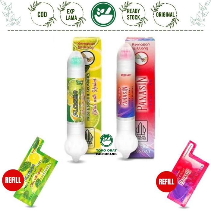 PLOSSA MINI KEMASAN ISI ULANG REFILL SACHET PRESS AND SOOTHE AROMATICS EUCALYPTUS CITRUS RED HOT PLO