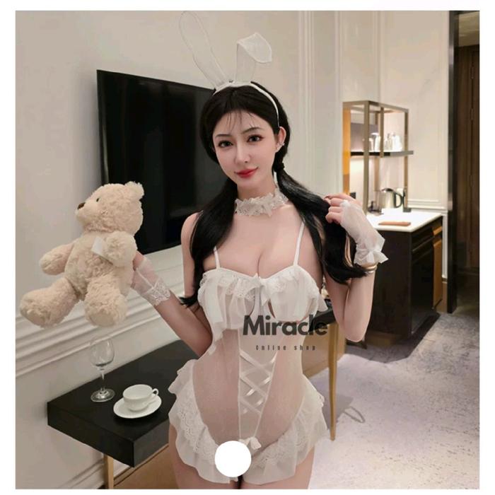 Lingerie sexy cosplay kostum bikini open crotch baju dinas malam clubbing kostum bunny bajutidur Set