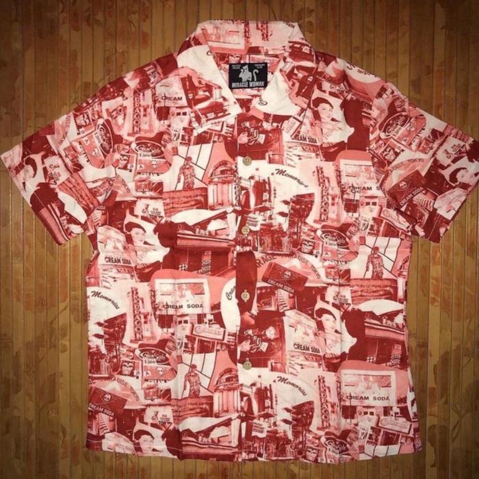 JAPANESE BRAND VINTAGE CREAM SODA MIRACLE WOMEN RAYON SHORT SLEEVE takahiro miyashita comme des garc