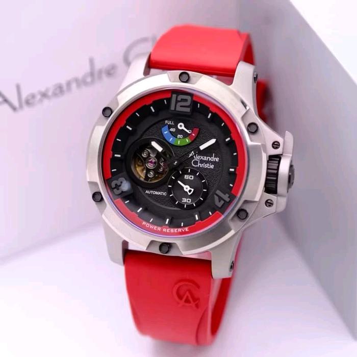 JAM TANGAN PRIA ALEXANDRE CHRISTIE ORIGINAL RED AUTOMATIS