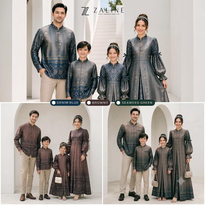 Zaline - Sarimbit Couple 2027 Baju Couples Keluarga Family Set Seragam Lebaran Outfit Pernikahan Dre