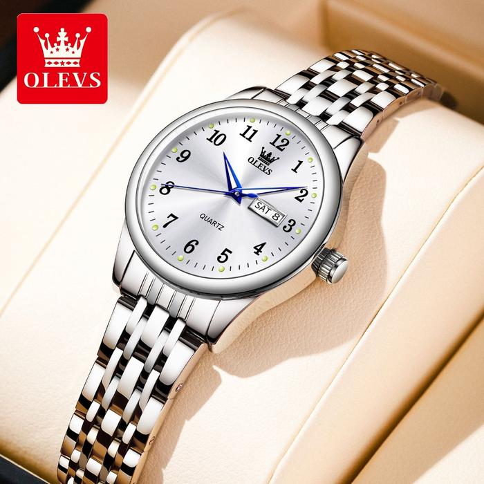 OLEVS Jam Tangan Rantai Wanita Anti Air Kekinian Terbaru Mewah Original Jam Tangan Cewek Elegan