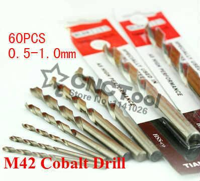 Gratis pengiriman 60 pcs 0.5mm-1.0mm Cobalt mengandung Co-M42 HSS