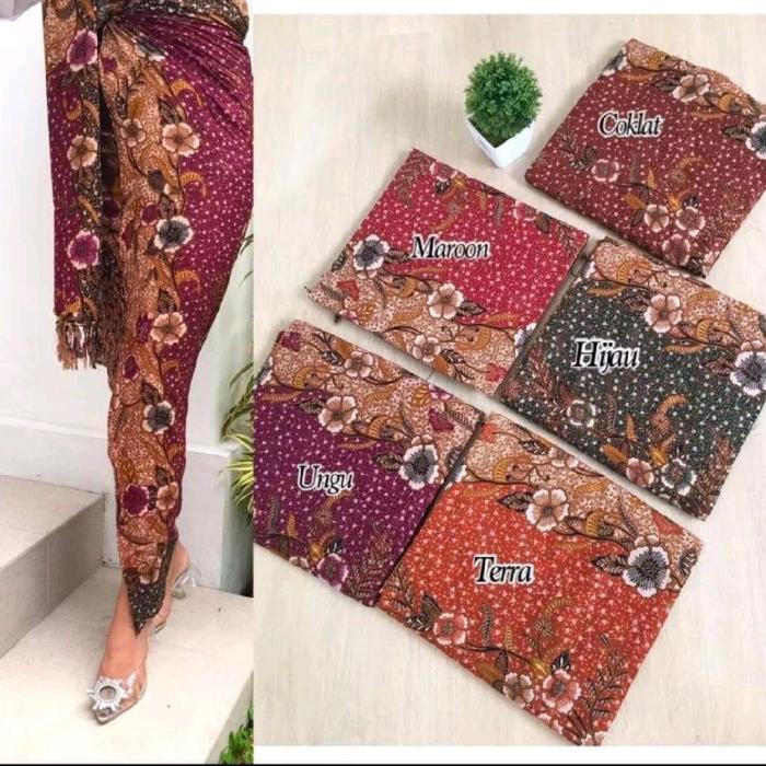 Kamen Jumputan set selendang, kamen rayon premium Setelan