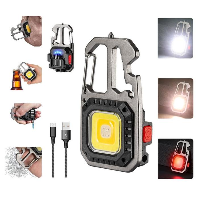 Mini COB Keychain Light USB Rechargeable Lighting