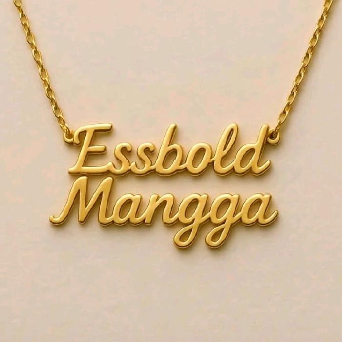 aksesoris kalung nama portable ess bold mangga terbaru.
