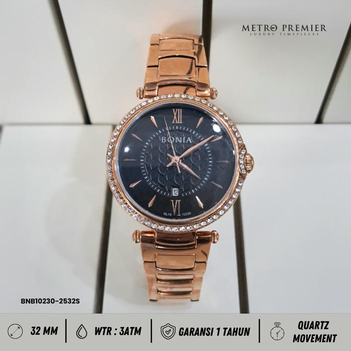 Bonia BNB 10230 - 2532S BNB10230-2532S Jam Tangan Wanita Analog Stainless Steel Original & Garansi R