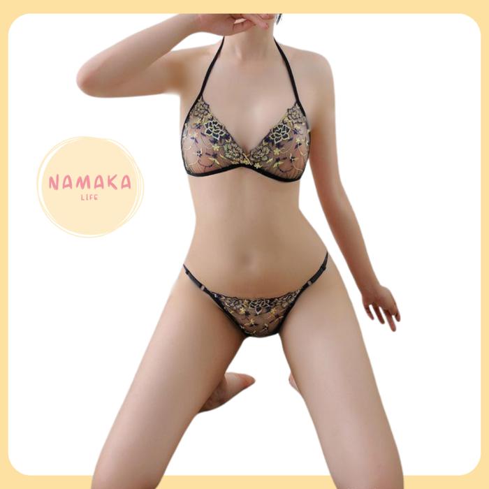 SFL LINGERIE SET SEXY WANITA TRANSPARAN CELANA DALAM BH BRA KOLOR SATU SET SEPASANG ATAS BAWAH LINJE
