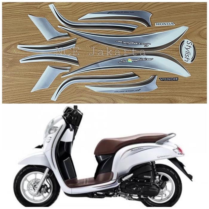 STIKER STRIPING SCOOPY 2018 PUTIH STYLISH WHITE