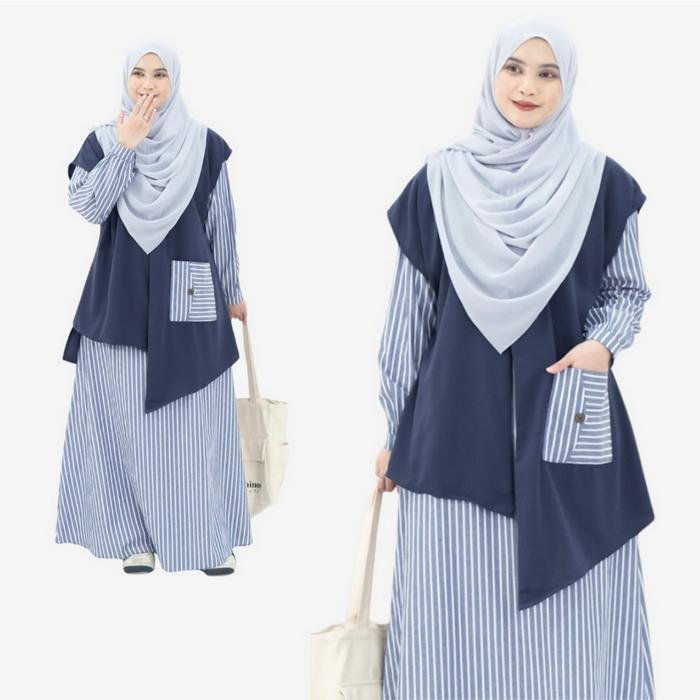 Mininos Izumy Set Outer Strip Muslimah Kekinian