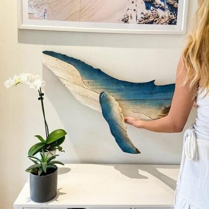 Ocean Elements Whale Ornaments Whale Wooden Decoration Pendant Ocean Elements Whale Home Wall Decora
