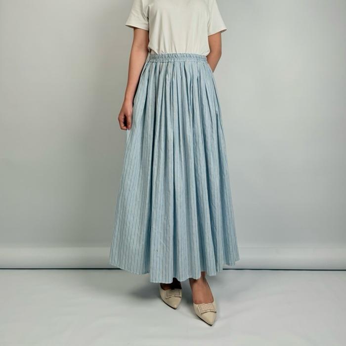 Aruna - Boo skirt stripe / Ruffle skirt / Maxi stripe skirt / rok salur