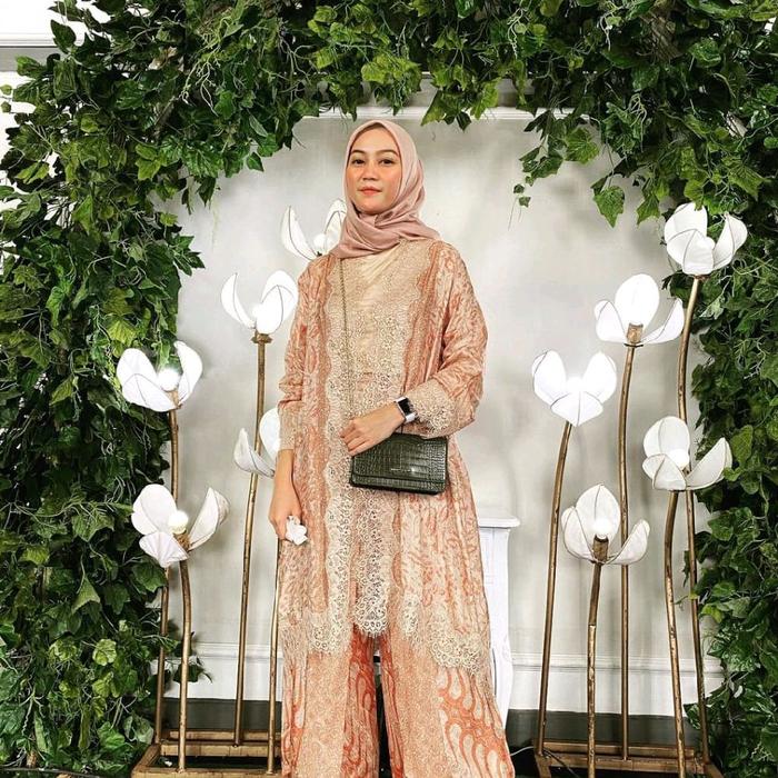 syahnita set kebaya batik outer lace kulot baju batik wanita modern bahan viscose Setelan Panjang Ce