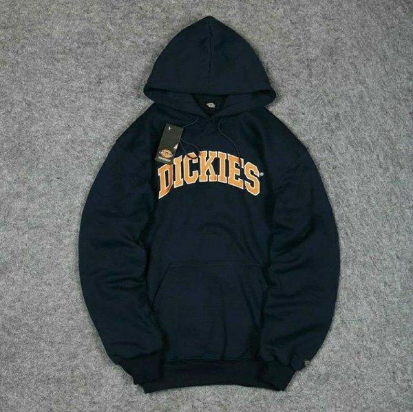 Hoodie Dickies Navy Bordier Sweater Unisex Cewek Cowok Premium Original