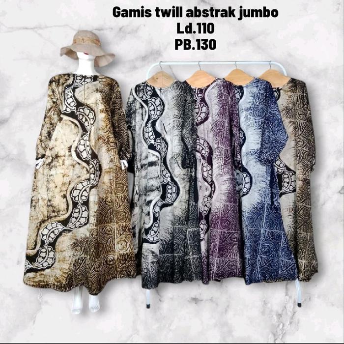 gamis twill abstrak jumbo putri marwa premium