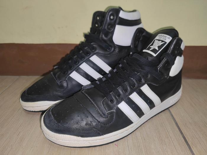 Adidas High Top Ten Black Leather, Size 48/31cm Indonesia (2nd, Kondisi 85%)