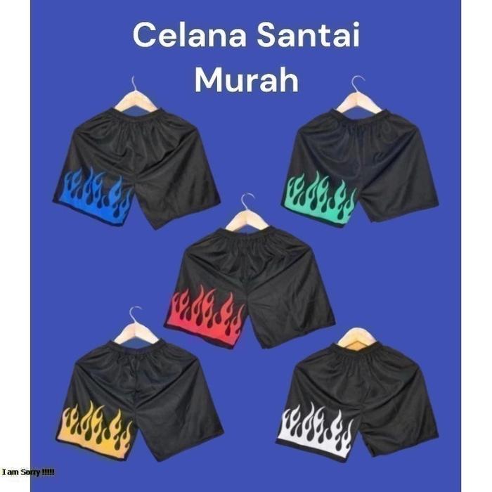 Celana Pendek Motif Api Termurah Celana Boxer Api / Celana Kolor Motif Api