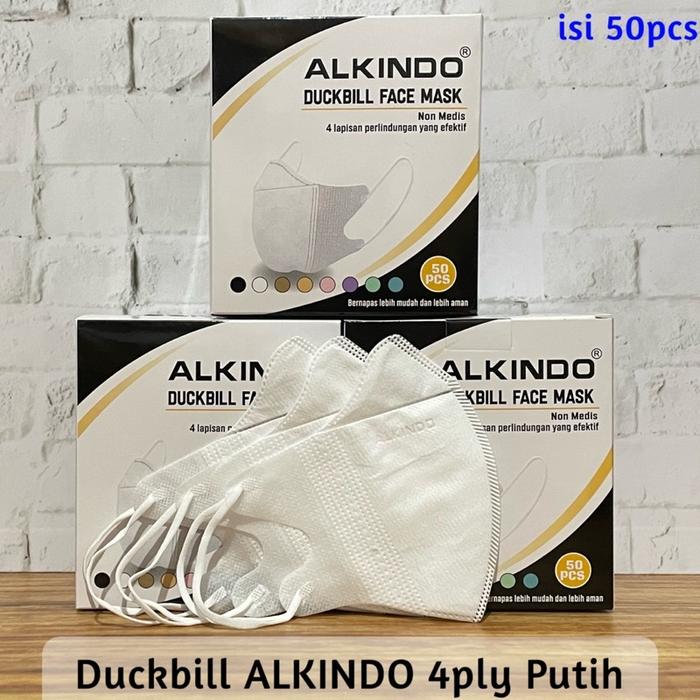 Duckbill Mouson Alkindo Embos Garis 4 ply Mix Warna Hitam Putih Abu  White Black Grey Terbaru Tebal 