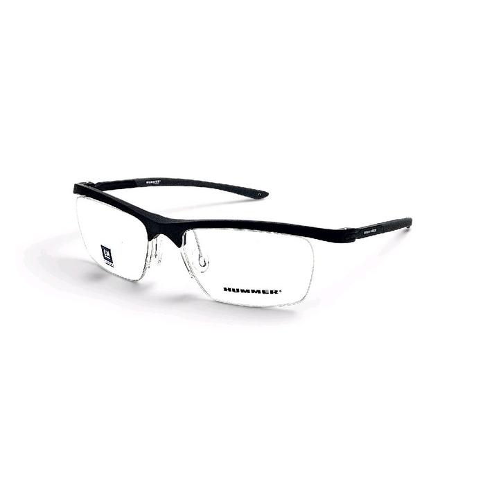 Frame Kacamata Sporty Hummer H782 Hitam Doff Abu Half Frame Original Bahan Plastik Size 56