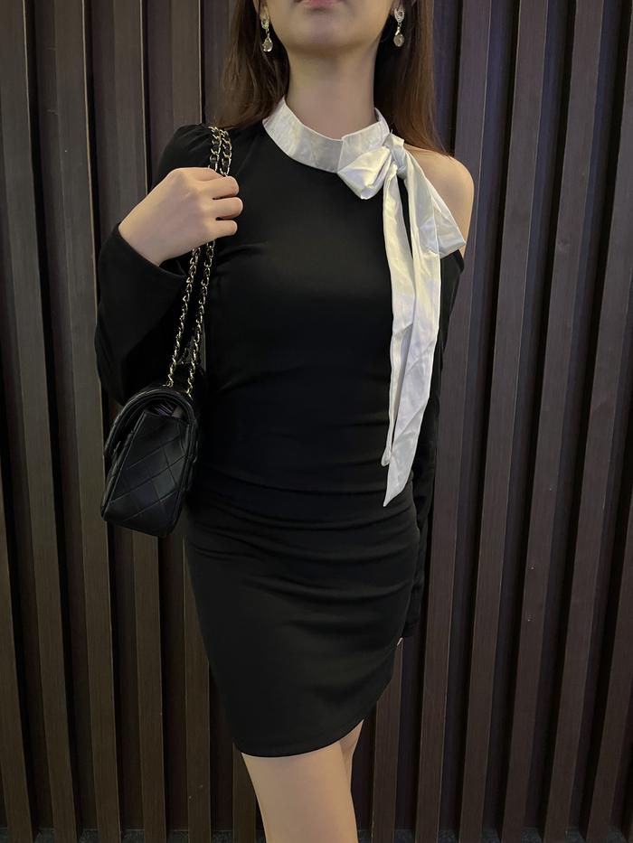 BELFE - Blair Dress Two Tone Long Sleeves