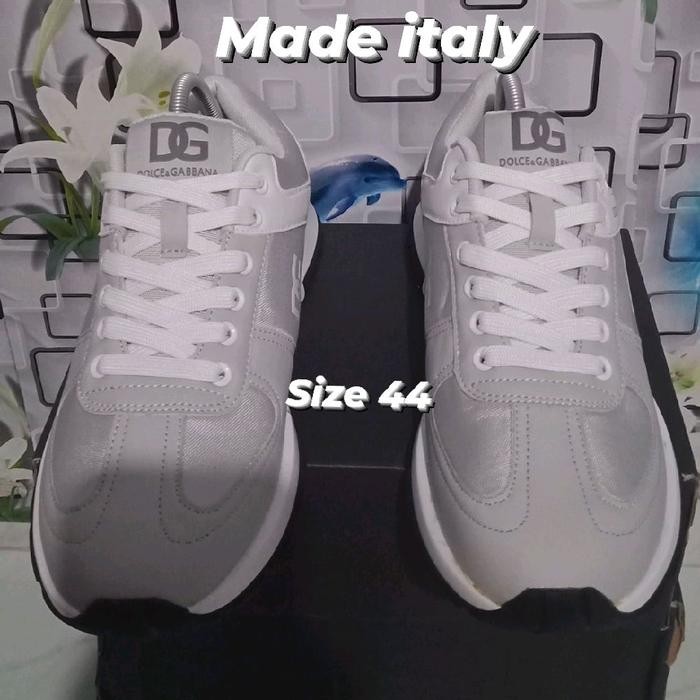 Dolce & Gabbana Sepatu Pria Putih Size 44 Made in Italy Kualitas Terbaik Shoes Sneakers Safety Casua