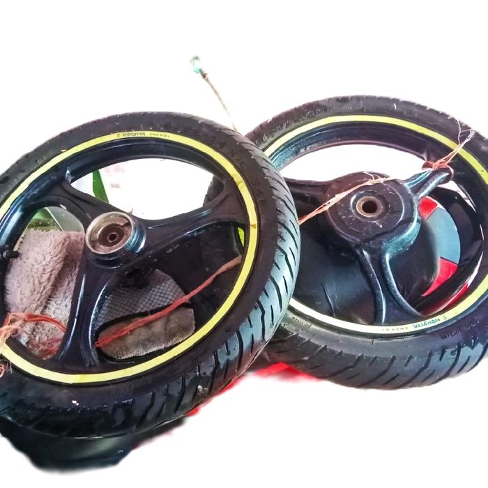 Velg Racing Second Set Palang 3 + Ban Suzuki Nex Injeksi 2013 Depan Belakang Sepasang Original Suzuk