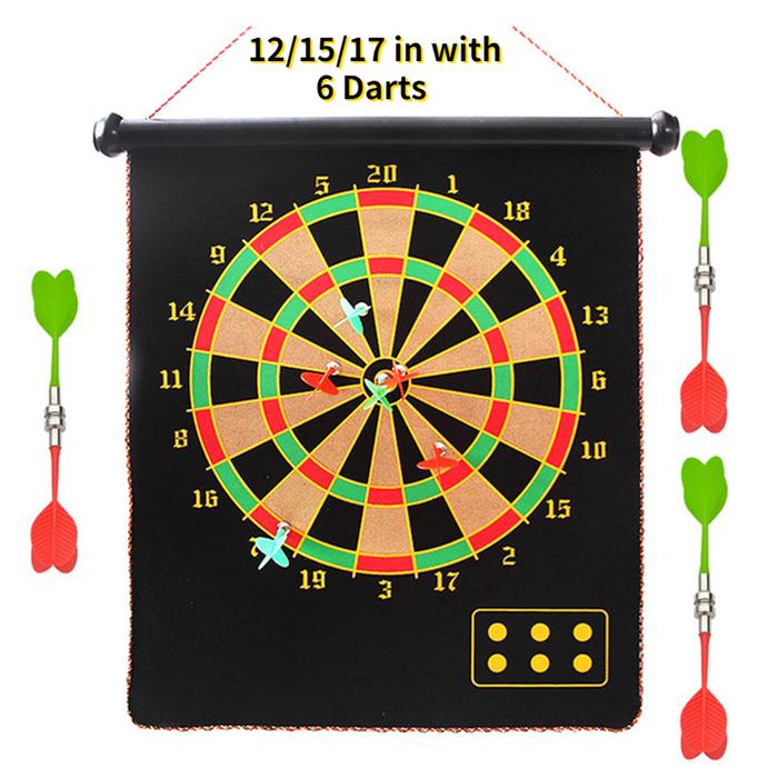 12/15/17 Inches Magnetic Dart Board Darts Suit Double Sided Flocking