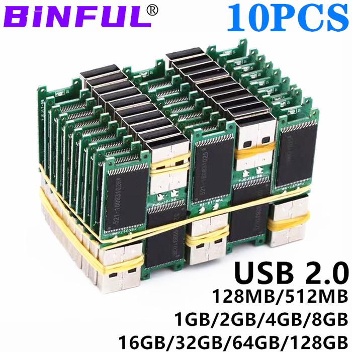 10PCS wholesale USB 2.0 Disk Semi-Finished 4GB 8G 16G 32G Usb Flash