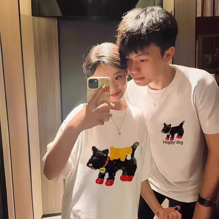 POODLE PUDEL harga satuan warna putih baju kaos tshirt couple kembaran kopel catton combed 30s tidak