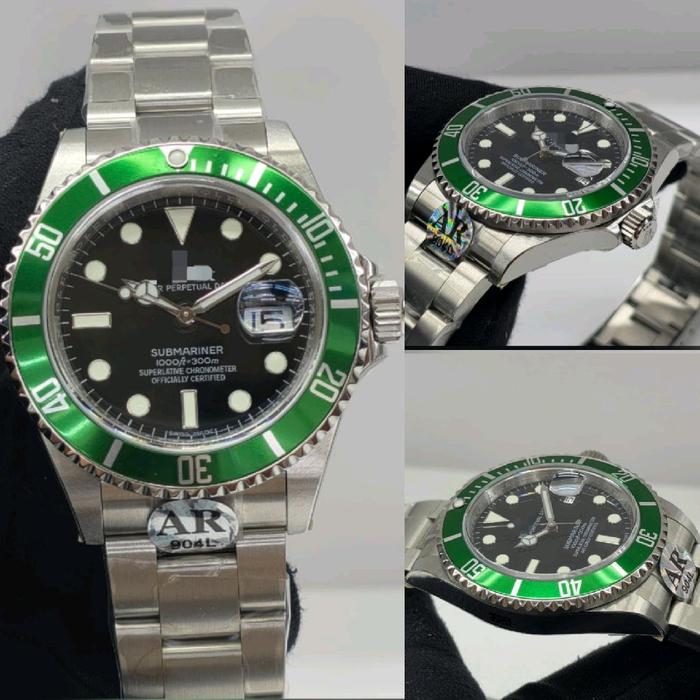 Dr.Jam II RLX SUBMARINER 40MM KERMIT GREEN BLACK REF.16610LV SHANGHAI SH3135 ARF SS BRACELET TOP TIE