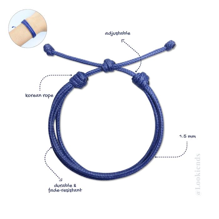 Loopz Blue Bracelet – A Stylish Bracelet Crafted from Synthetic Leather Biru Gelang Kulit Gelang Wan