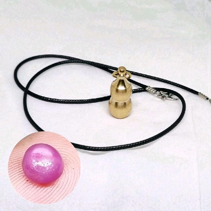 Kalung liontin permata ruby star tabung labu natural Batu
