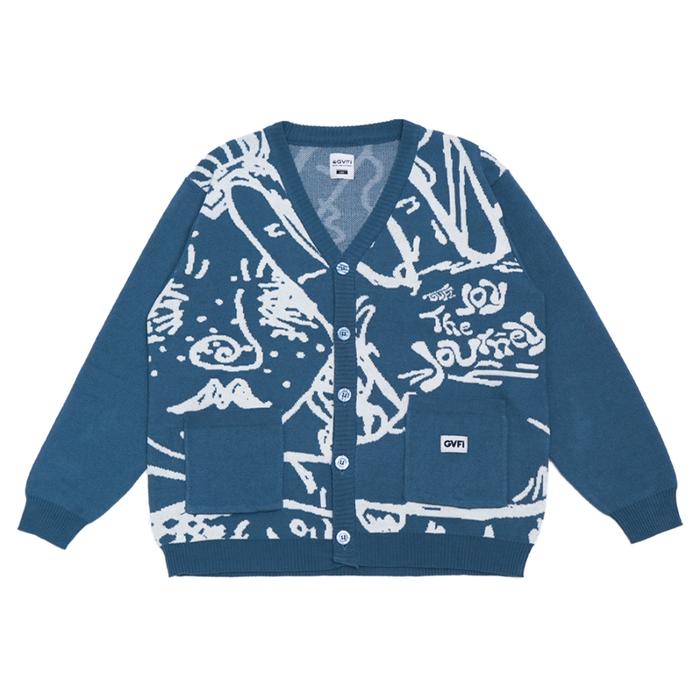GVFI Cardigan Knit Irish Blue