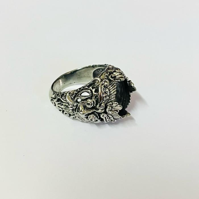 Ring Cangkok motif Rangda Asli Bali Alpaka