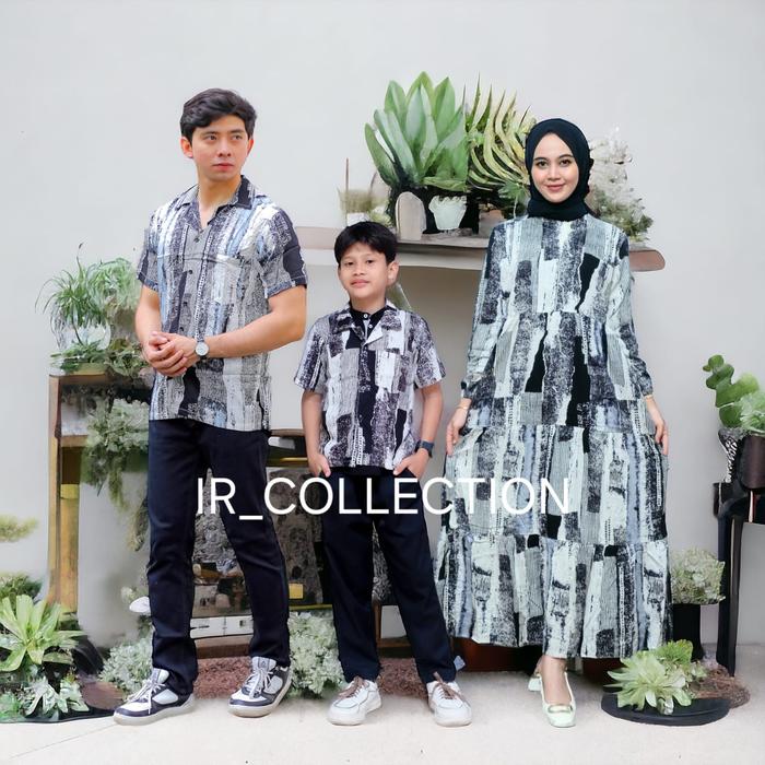 set gamis couple keluarga rayon premium kekinian