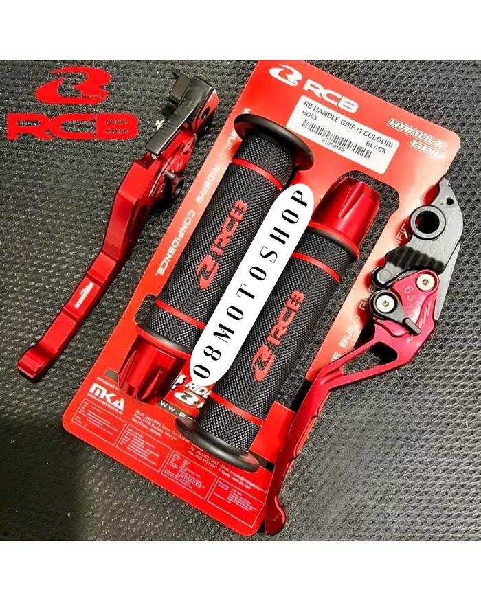 RCB Original Handgrip HG55 + Jalu stang CNC + Handle Rem Stelan CNC / Nmax Aerox 155 Lexi Freego Var