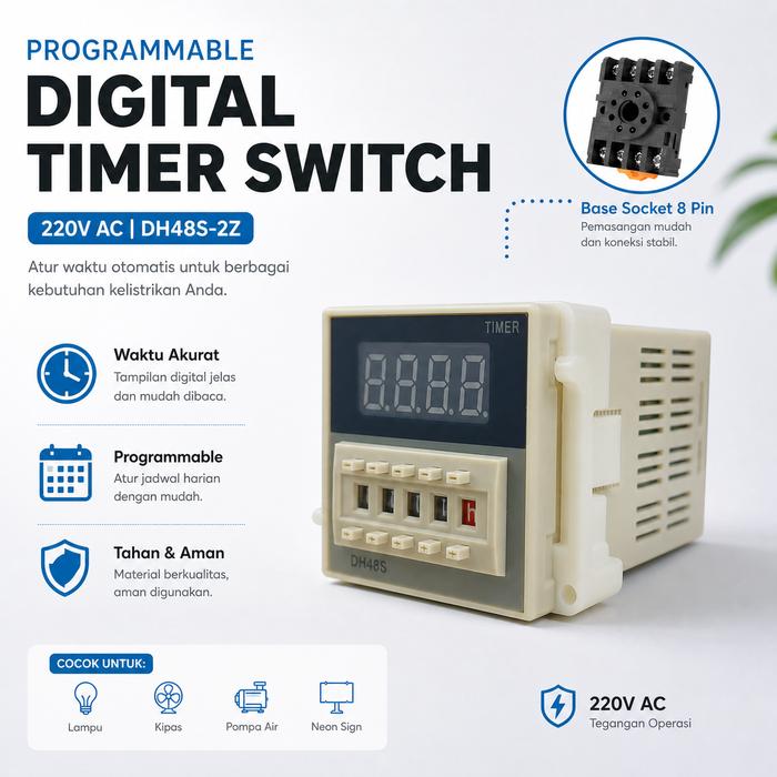 Restu Mall - Timer Switch Digital | Saklar Waktu Relay | Pengatur Listrik Otomatis