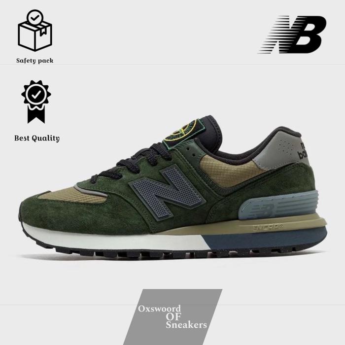 Sepatu NB 574 Legacy Stone Island dark Green
