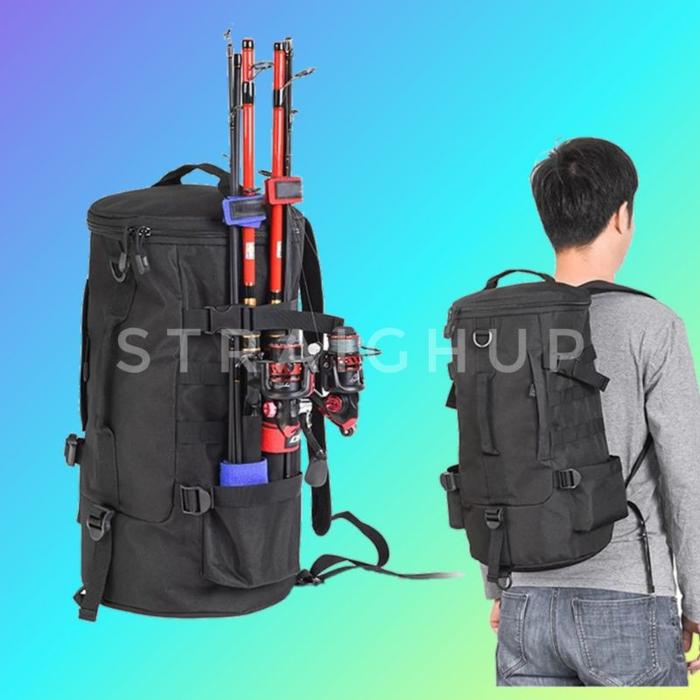 READY Tas Pancing Ransel Berkualitas - Tas Pancing Laut Multifungsi Backpack Bulat