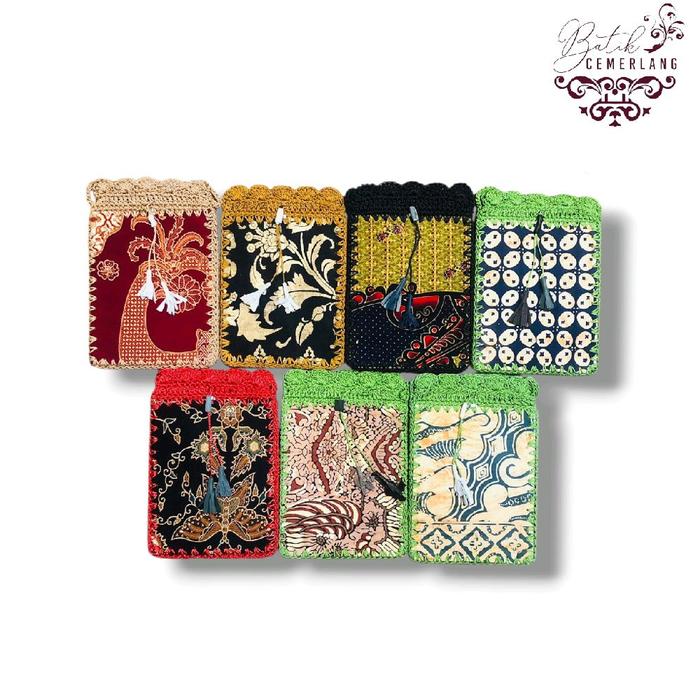 Batik Cemerlang Tas Batik Sling Bag HP Kombinasi Rajut Nilon Size L dengan Desain Etnik dan Motif Ba