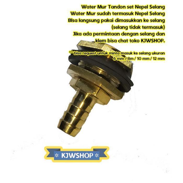 Mur Tandon Kuningan + NepeL 3/4 inch x 1/2 inch Pembuangan Air Toren
