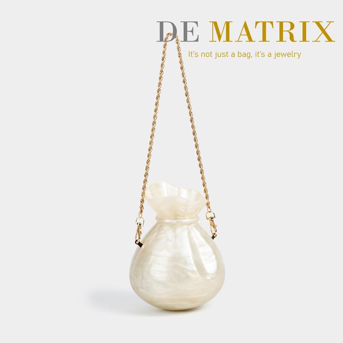 Tas Pesta Wanita Party Clutch tas tenteng karono white acrylic akrilik off white broken white putih 