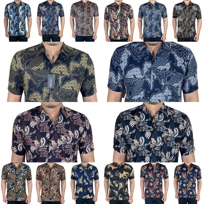 Lafino Batik (A18-25) Kemeja Batik Modern Pria Dewasa Atasan Batik Reguler Pria Katun Premium M L Xl