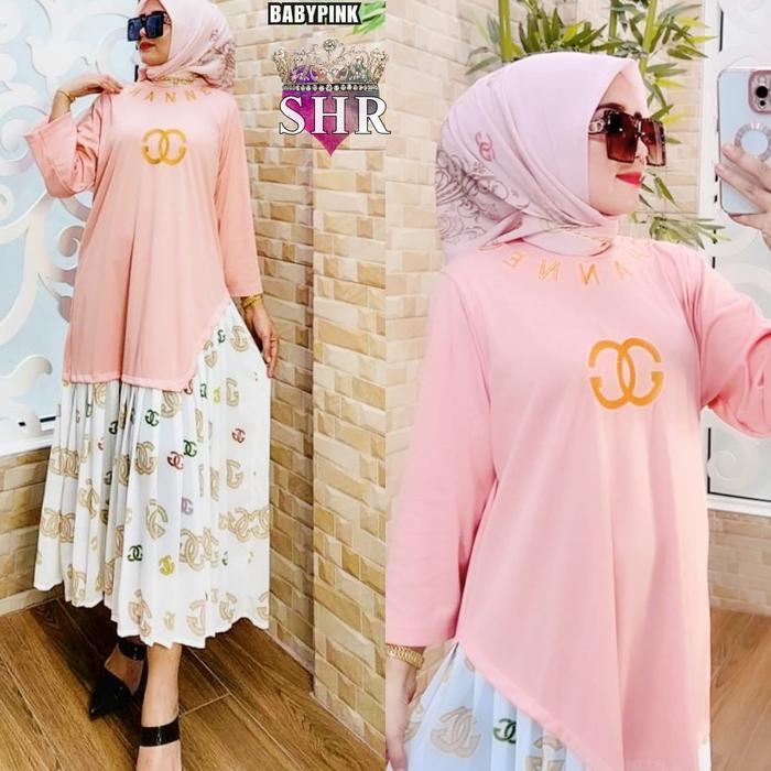 NEW SHR TUNIK KAOS MIX CRUTY PRINTING ORI SHR