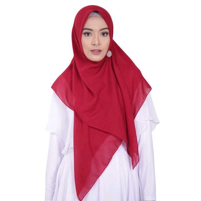 Elzatta KEIVA VABIRA Syal Voal Polos Segi Empat 120cm x 120cm Cocok Untuk Hijab Syar'i & Gaya Kasual