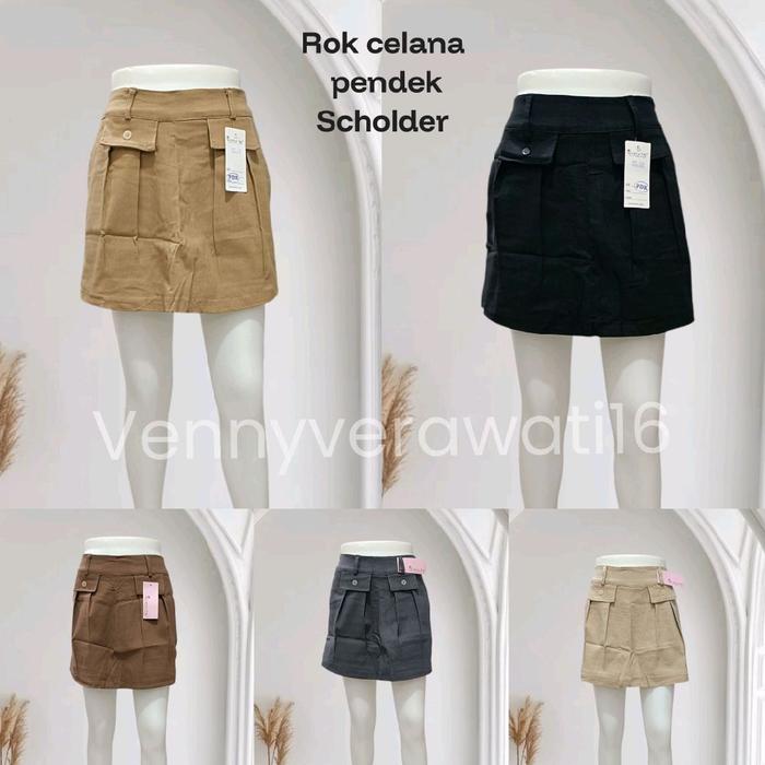 Rok Celana Pendek Wanita Scholder Stretch Tebal Simple Me/Celana Rok Pendek Scholder Simple Me