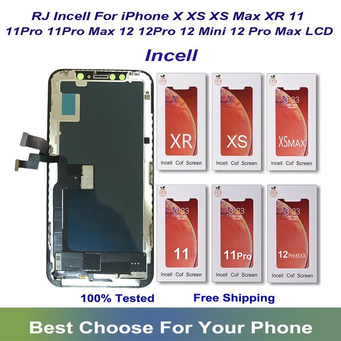 RJ Incell For iPhone X XS Max Xr 11 12 Pro Max 12 13 Mini 14 Plus LCD