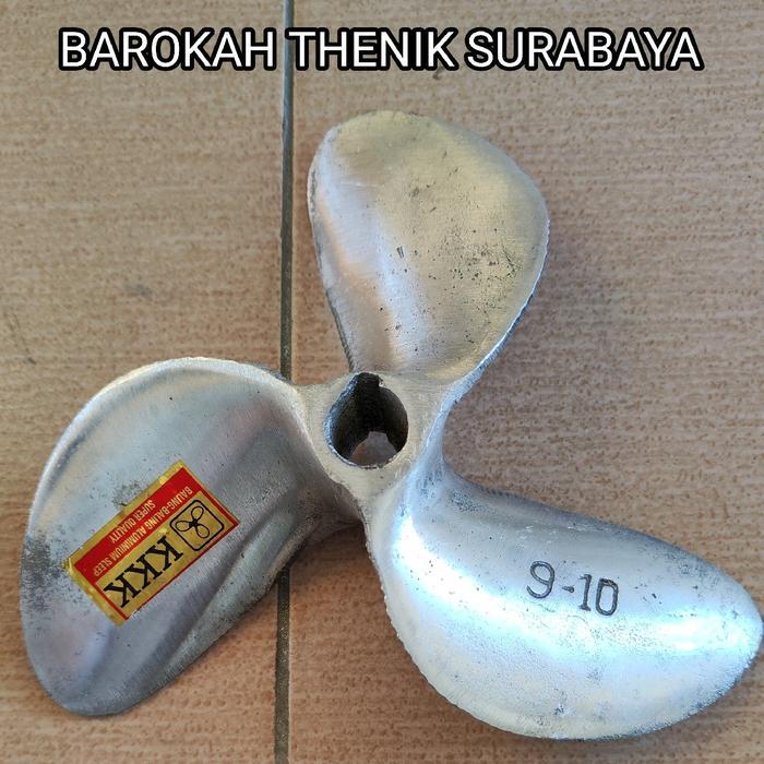 Barokah Thenik Surabaya Baling Aluminium D3X910 As¾ Untuk Perahu Nelayan Mesin Ketinting 7Pk 8Pk 9Pk